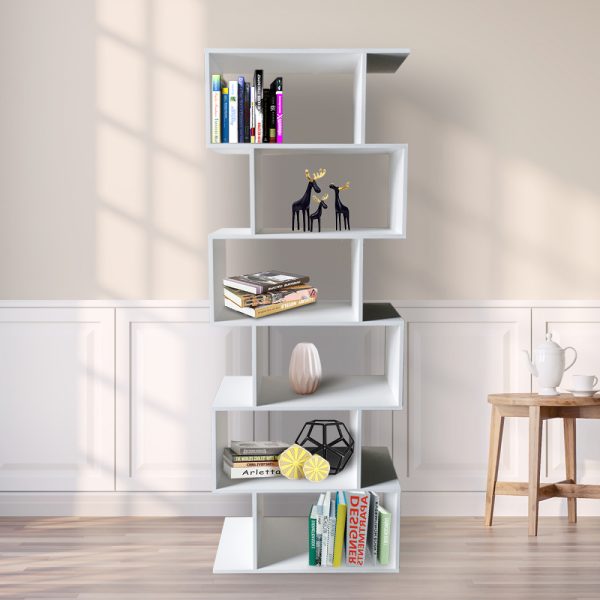 Étagère bibliothèque - armoire murale cube empilé - 185 cm de haut - blanc - VDD World