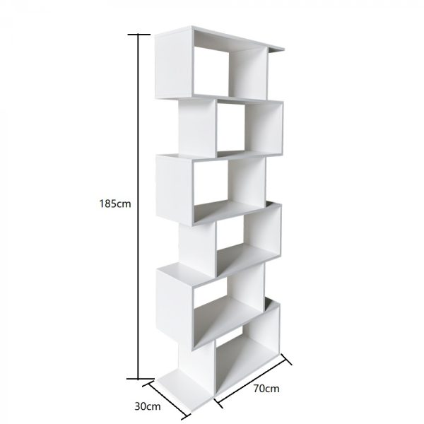 Étagère bibliothèque - armoire murale cube empilé - 185 cm de haut - blanc - VDD World