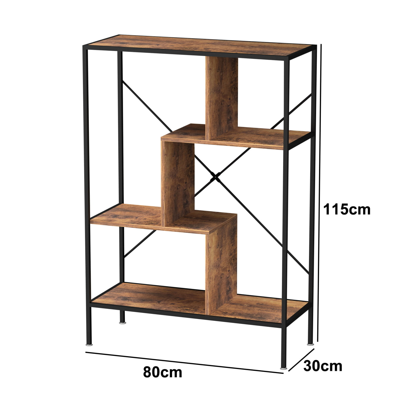 VDD Armoire de cuisine industrielle - rangement de cuisine - hauteur 115 cm - bois brun vintage - VDD World VDD Armoire de cuisine industrielle - rangement de cuisine - hauteur 115 cm - bois brun vintage - VDD World