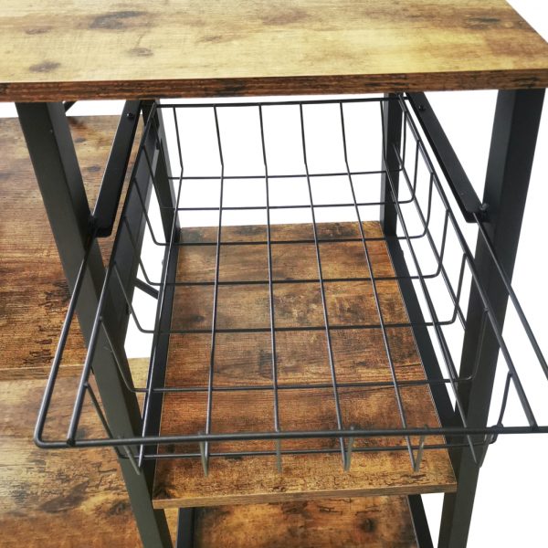 Table d'armoire de cuisine vintage industriel robuste - cadre en métal pour meubles de cuisine - 90 - VDD World
