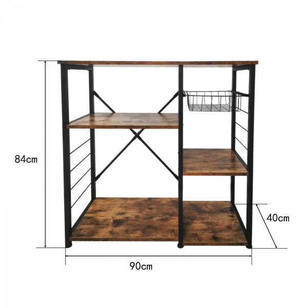 Table d'armoire de cuisine vintage industriel robuste - cadre en métal pour meubles de cuisine - 90 - VDD World