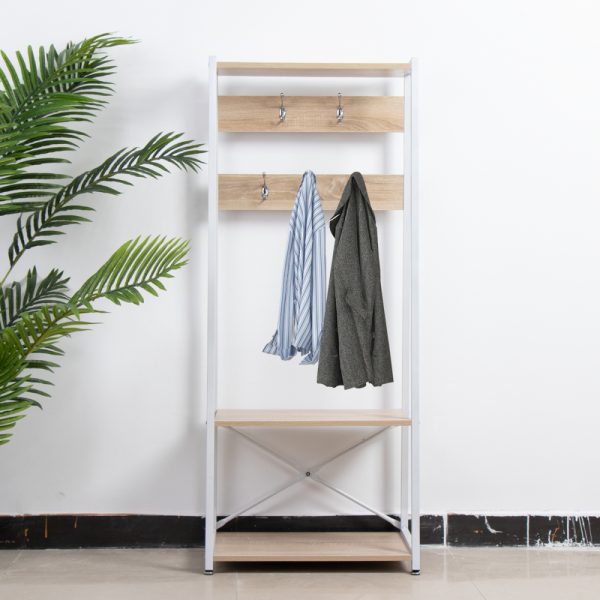 Porte-manteau debout Armoire industrielle robuste avec porte-chaussures 136 cm de haut - VDD World
