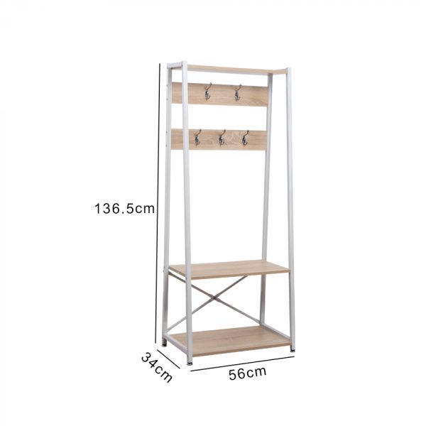 Porte-manteau debout Armoire industrielle robuste avec porte-chaussures 136 cm de haut - VDD World