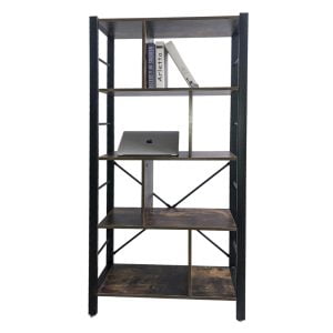 Armoire murale bibliothèque Design industriel robuste métal bois 154 cm de haut