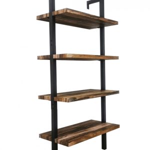 Armoire murale étagère murale échelle métal bois bibliothèque ouverte 152 cm de haut noir