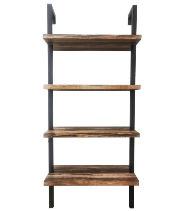 Armoire murale étagère murale échelle métal bois bibliothèque ouverte 152 cm de haut noir - VDD World
