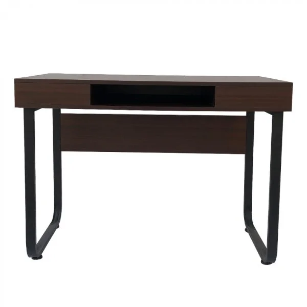 Bureau table ordinateur Tough - table d'appoint - vintage industriel - métal noir bois marron - VDD World