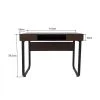 Bureau table ordinateur Tough - table d'appoint - vintage industriel - métal noir bois marron – Image 5