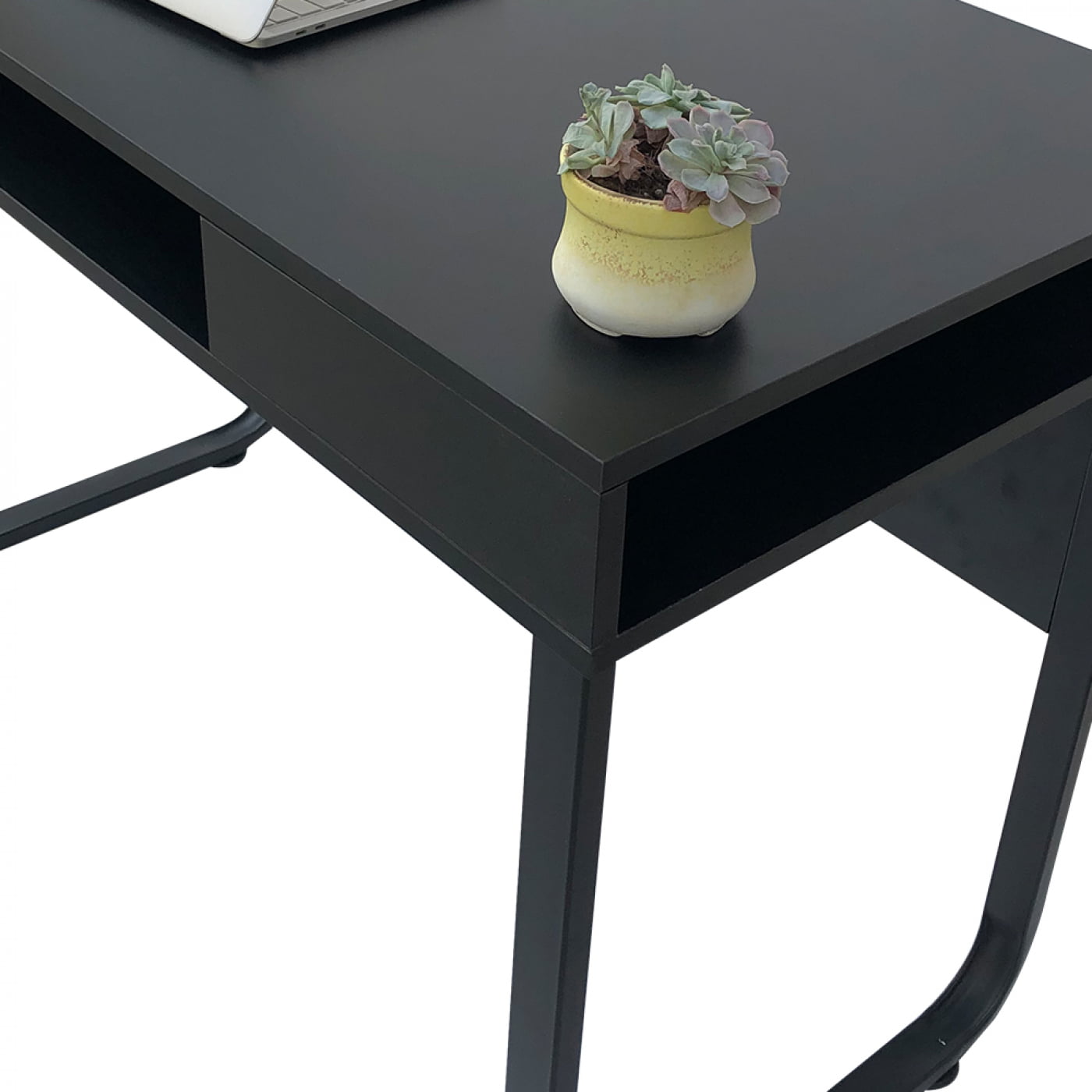 Bureau table d'ordinateur Tough - table d'appoint - industriel moderne - métal noir bois noir - VDD World Bureau table d'ordinateur Tough - table d'appoint - industriel moderne - métal noir bois noir - VDD World