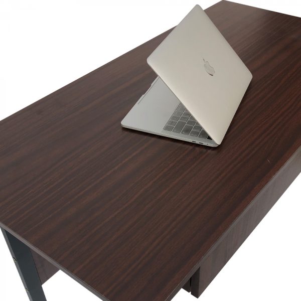 Bureau table d'ordinateur Tough - design vintage industriel - métal noir bois marron - VDD World