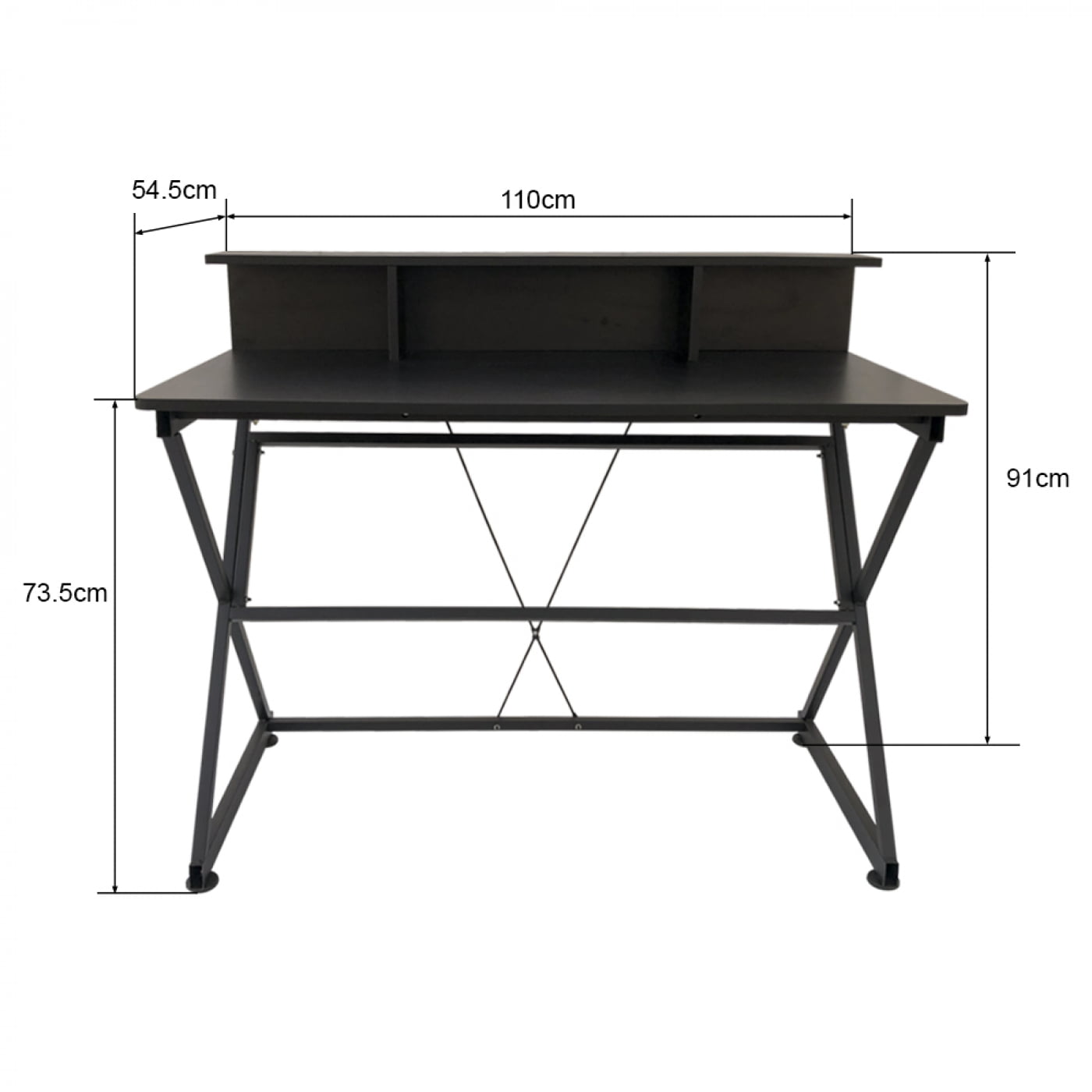 Table de bureau ordinateur portable Tough - style industriel moderne - 110 cm de large - noir - VDD World Table de bureau ordinateur portable Tough - style industriel moderne - 110 cm de large - noir - VDD World