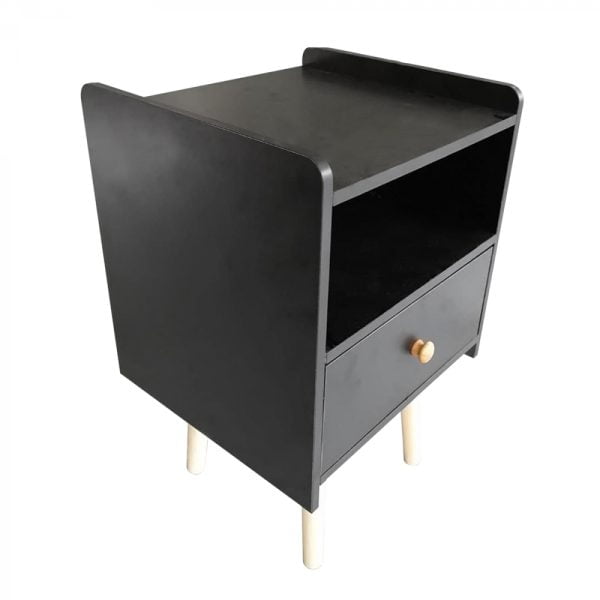 Table de chevet Pukkie - table d'appoint - table salle de séjour - 58 cm de haut - noir - VDD World