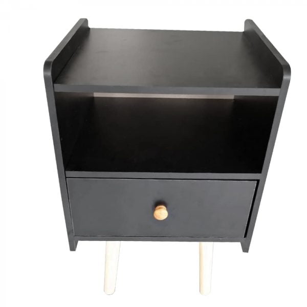 Table de chevet Pukkie - table d'appoint - table salle de séjour - 58 cm de haut - noir - VDD World