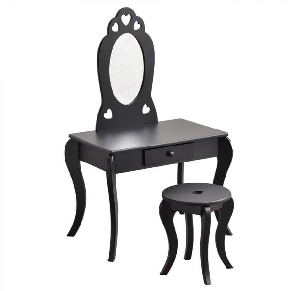 Coiffeuse design coeur - maquillage table de maquillage pépinière fille avec tabouret - VDD World