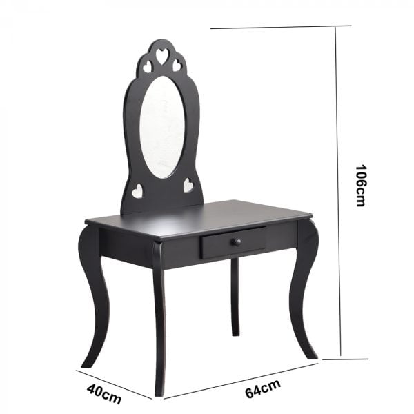Coiffeuse design coeur - maquillage table de maquillage pépinière fille avec tabouret - VDD World
