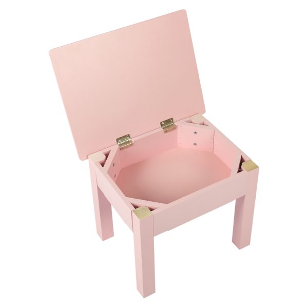 Coiffeuse maquillage table de maquillage princesse fille avec miroir et tabouret rose - VDD World