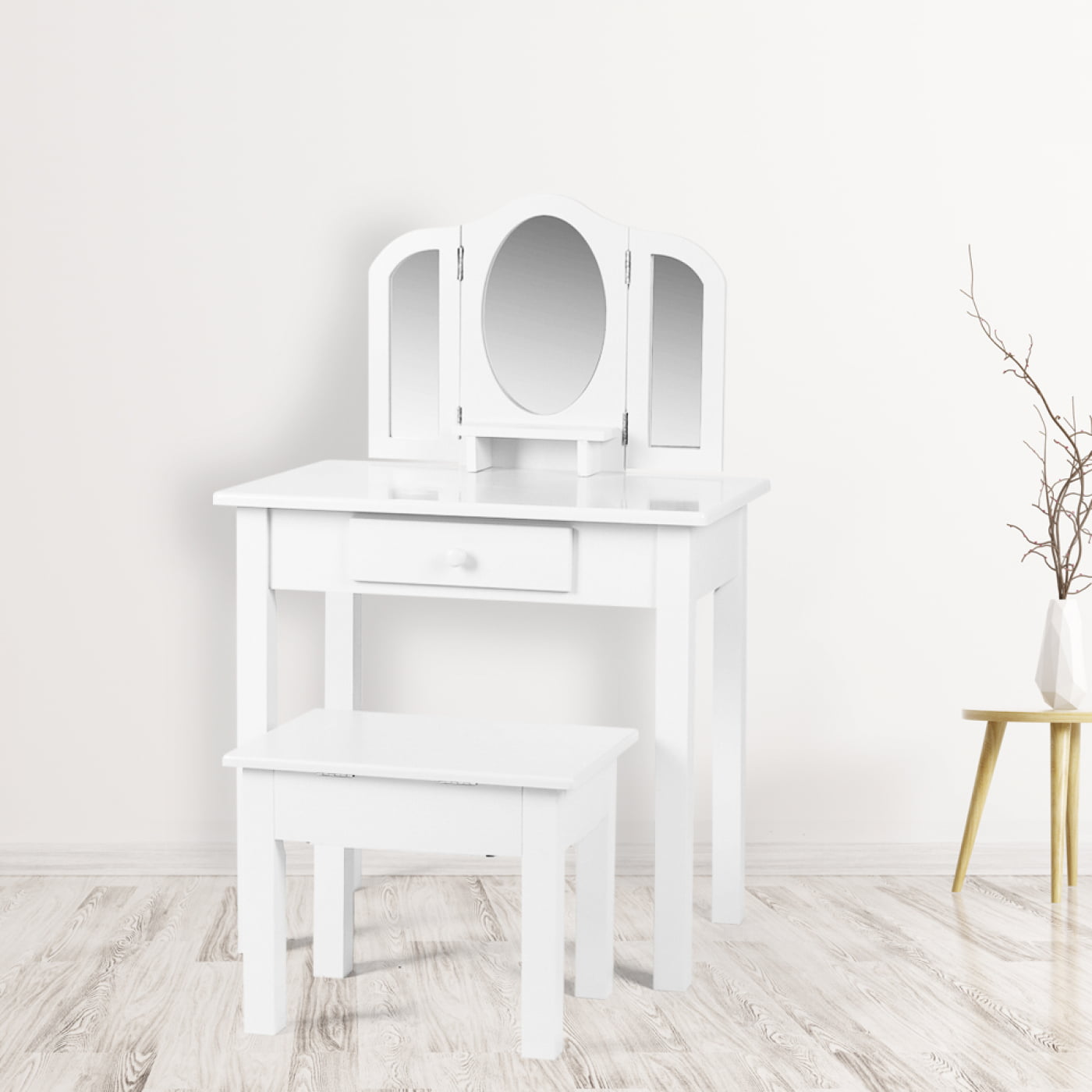 Coiffeuse maquillage maquillage fille table de maquillage chambre d'enfant avec miroirs et tabouret - VDD World Coiffeuse maquillage maquillage fille table de maquillage chambre d'enfant avec miroirs et tabouret - VDD World