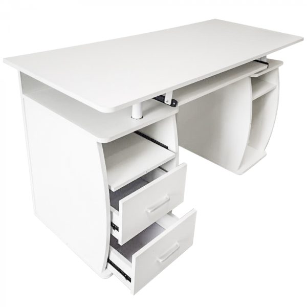 Table d'ordinateur de bureau - largeur 120 cm - blanc - VDD World