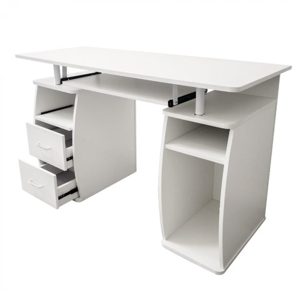 Table d'ordinateur de bureau - largeur 120 cm - blanc - VDD World