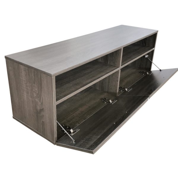 Meuble TV - buffet - largeur 120 cm - couleur gris marron - VDD World