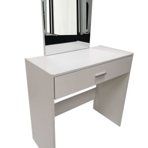 Table basse - métal bois - 90 x 50 cm - blanc marron clair - VDD World