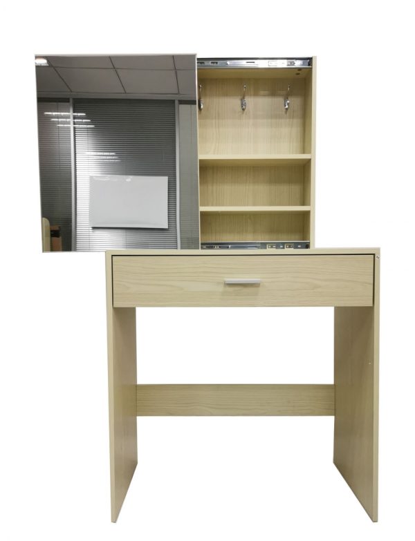 Coiffeuse maquillage maquillage table de maquillage avec armoire miroir et tiroir de rangement marro - VDD World