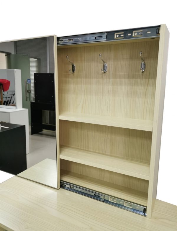 Coiffeuse maquillage maquillage table de maquillage avec armoire miroir et tiroir de rangement marro - VDD World