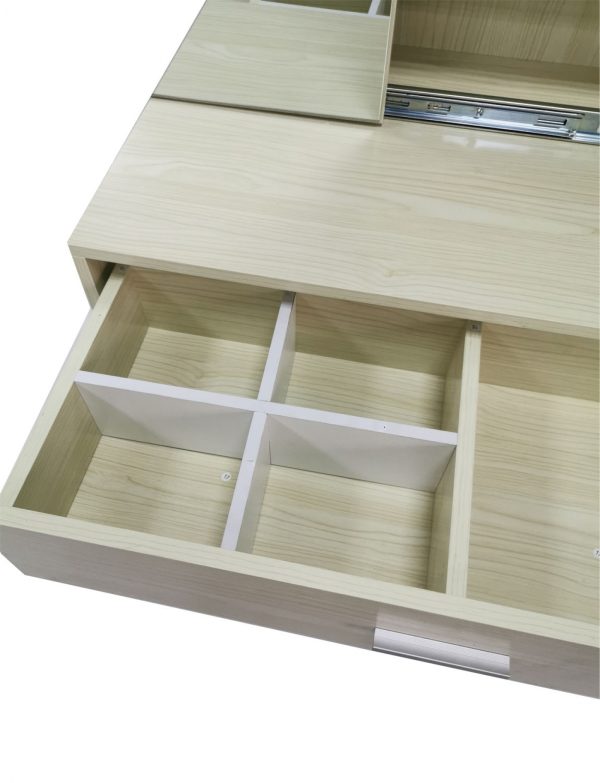 Coiffeuse maquillage maquillage table de maquillage avec armoire miroir et tiroir de rangement marro - VDD World