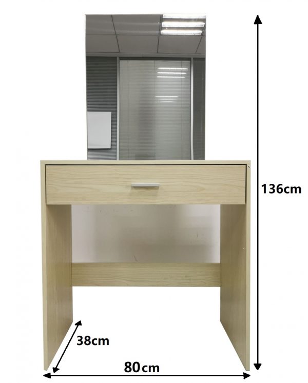Coiffeuse maquillage maquillage table de maquillage avec armoire miroir et tiroir de rangement marro - VDD World
