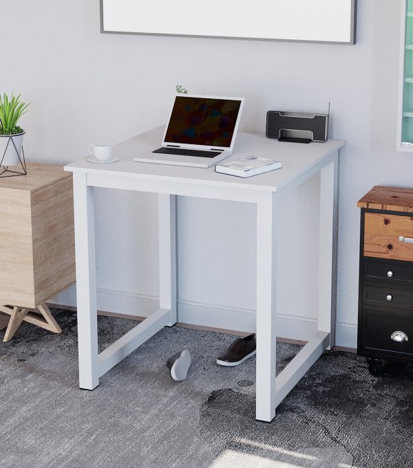 Table de cuisine - table bureau - 75 x 75 cm - blanc - VDD World