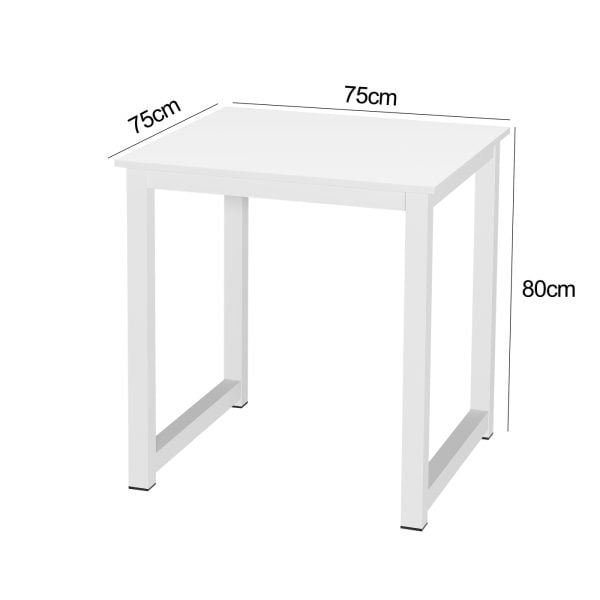 Table de cuisine - table bureau - 75 x 75 cm - blanc - VDD World