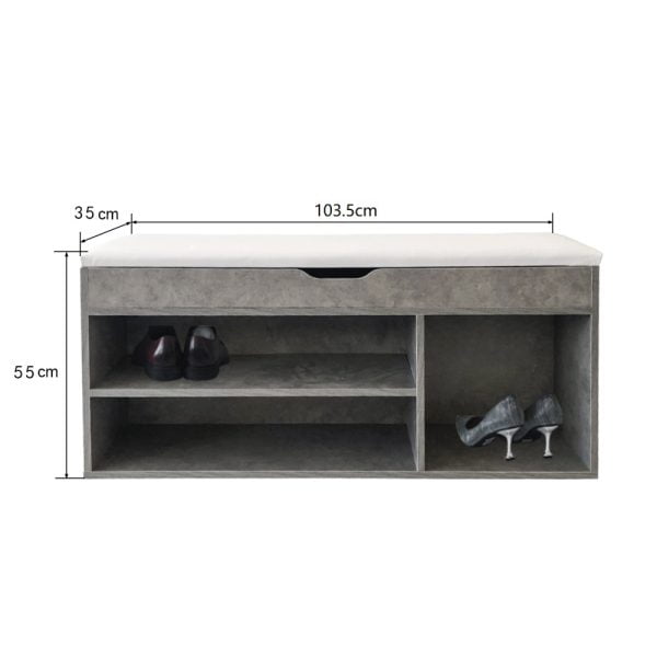 Banc d'entrée meuble à chaussures avec espace de rangement - étagère à chaussures avec coussin d'ass - VDD World
