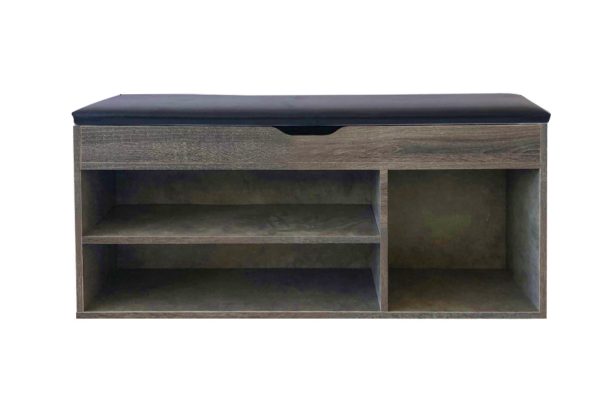 Banc d'entrée de l'armoire à chaussures - étagère à chaussures - avec coussin de siège - VDD World