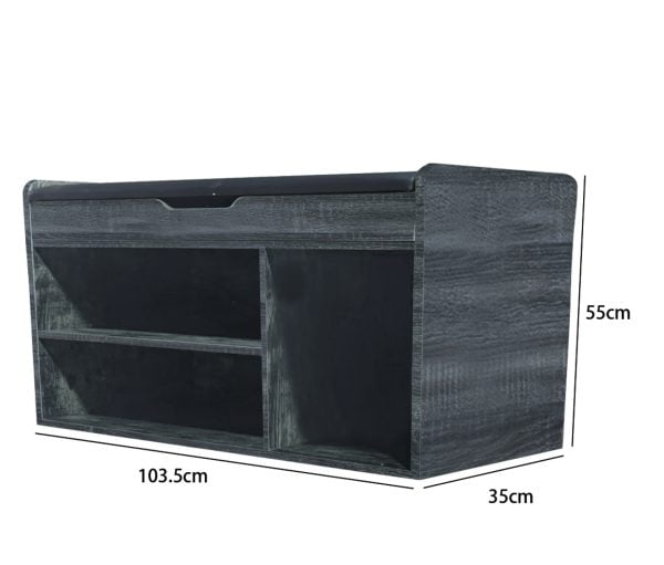 Banc d'entrée de l'armoire à chaussures - étagère à chaussures - avec coussin de siège - VDD World