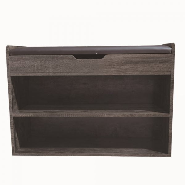 Meuble à chaussures avec banc - banc d'entrée avec compartiments à chaussures - gris marron - VDD World