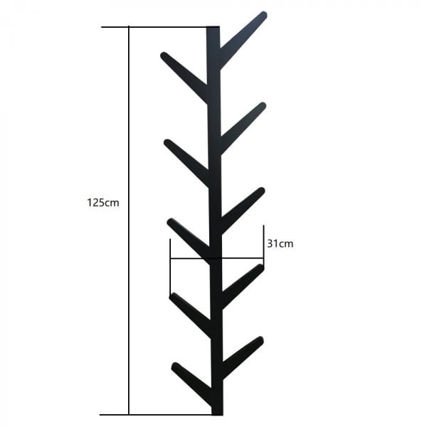 Porte-manteau mural design branche de tronc d'arbre - porte-manteau mural suspendu - 125 cm de haut - VDD World