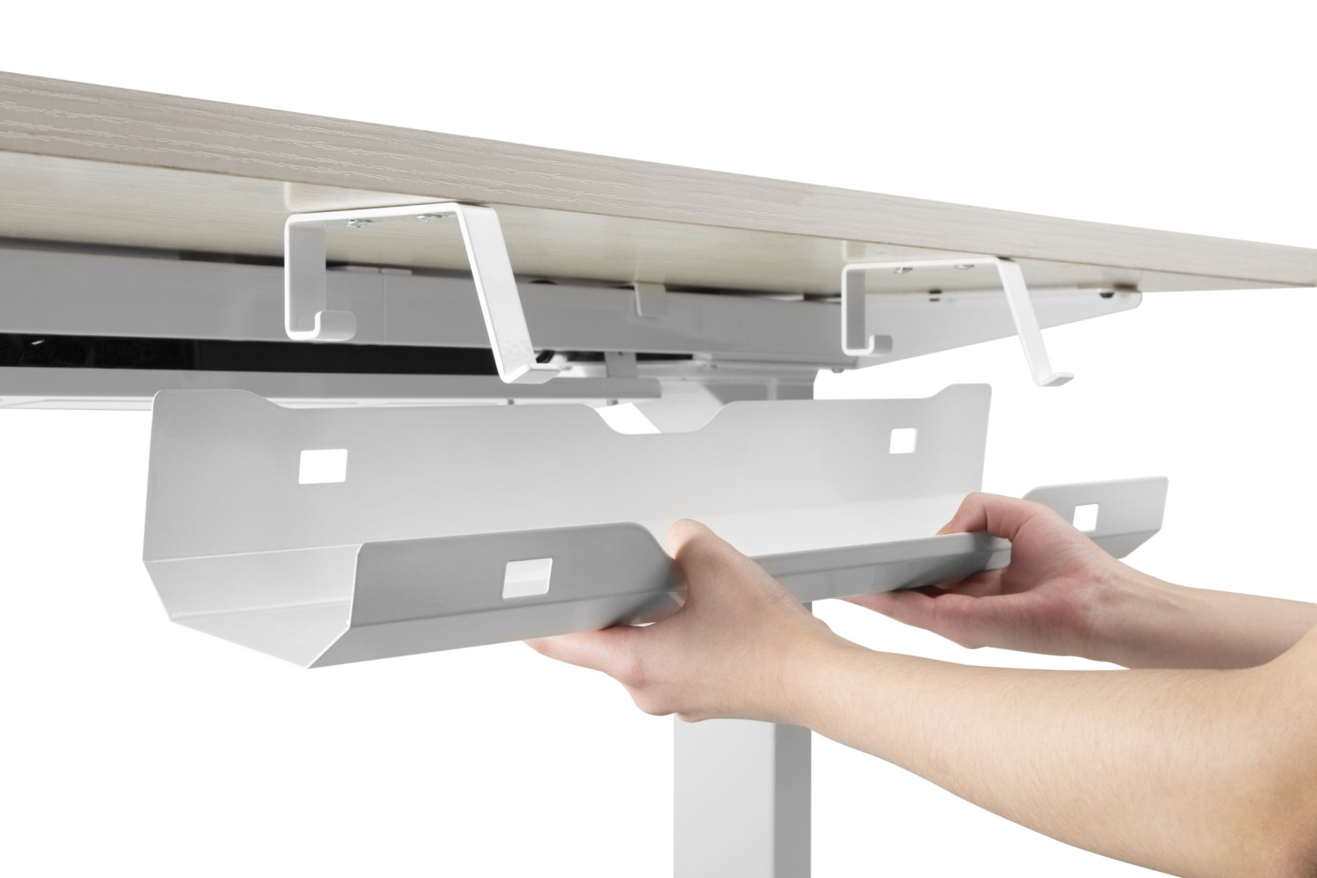 Chemin de câbles pour sous bureau - largeur 60 cm - blanc - VDD World Chemin de câbles pour sous bureau - largeur 60 cm - blanc - VDD World