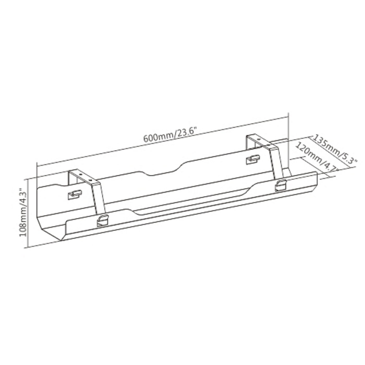 Chemin de câbles pour sous bureau - largeur 60 cm - blanc - VDD World Chemin de câbles pour sous bureau - largeur 60 cm - blanc - VDD World