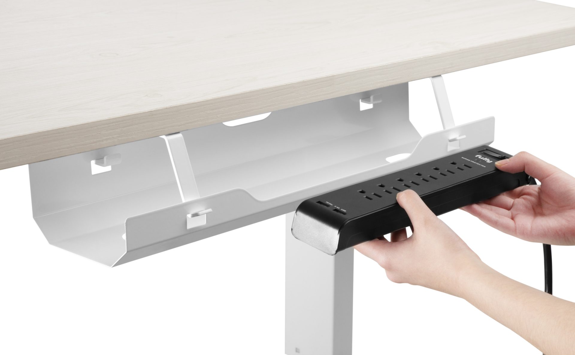 Chemin de câbles pour sous bureau - largeur 60 cm - blanc - VDD World Chemin de câbles pour sous bureau - largeur 60 cm - blanc - VDD World