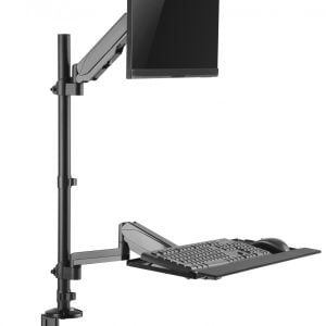 Assis stand lieu de travail - support de moniteur clavier support de bureau - ordinateur de poste de