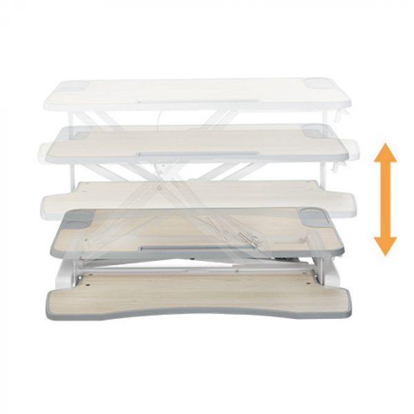 Poste de travail assis-debout sur colonne montante - bureau ergonomique réglable - largeur 80 cm - VDD World