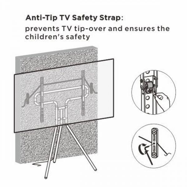 Support pour téléviseur chevalet d'artiste design studio - hauteur 134 cm - jusqu'à 70 pouces - VDD World