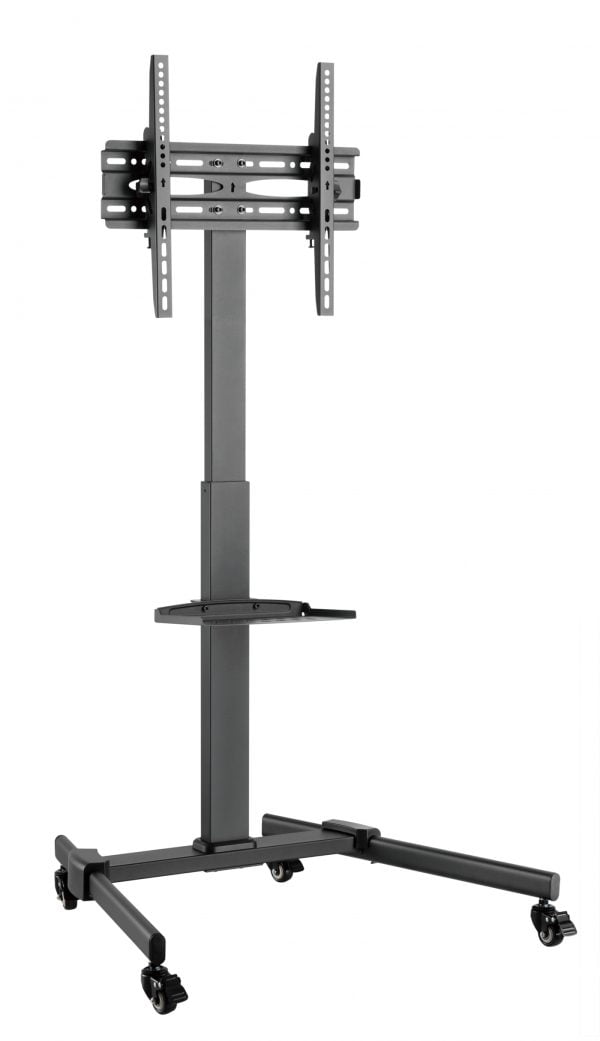 Meuble TV mobile - réglable en hauteur de 116 cm à 151 cm - noir - VDD World