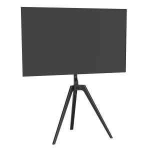 Support TV, forme chevalet de peintre - écran orientable - jusqu'à 65 pouces - Hêtre et blanc - VDD World