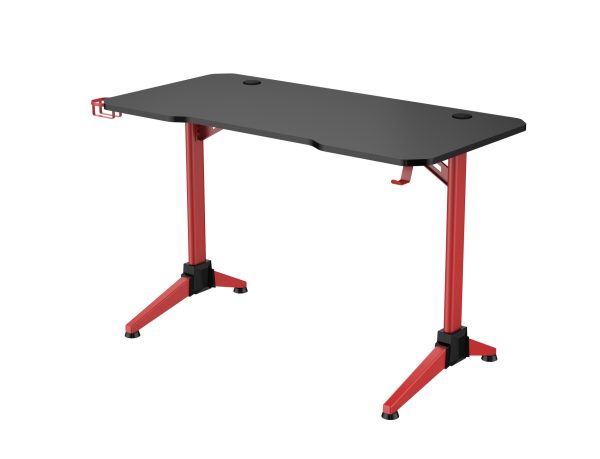 Bureau de jeu Thomas - table d'ordinateur - bureau d'ordinateur - noir rouge - VDD World