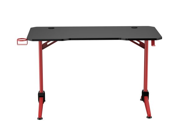 Bureau de jeu Thomas - table d'ordinateur - bureau d'ordinateur - noir rouge - VDD World