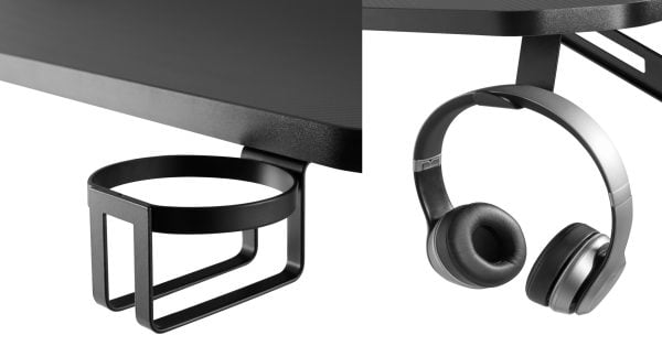 Bureau de jeu Thomas - table d'ordinateur - bureau d'ordinateur - noir rouge - VDD World