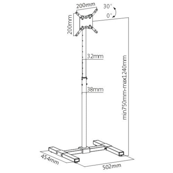 Meuble TV mobile - réglable en hauteur - VDD World