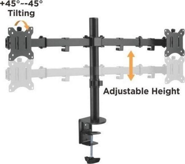 Bras de moniteur gaming 2 écrans - support moniteur - orientable et inclinable - VDD World