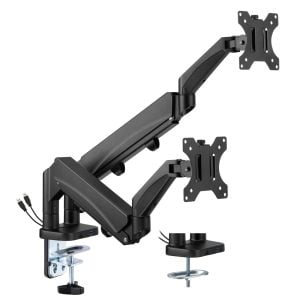 Support de moniteur 2 écrans ressort à gaz - bras de moniteur - usb 3.0 et type c